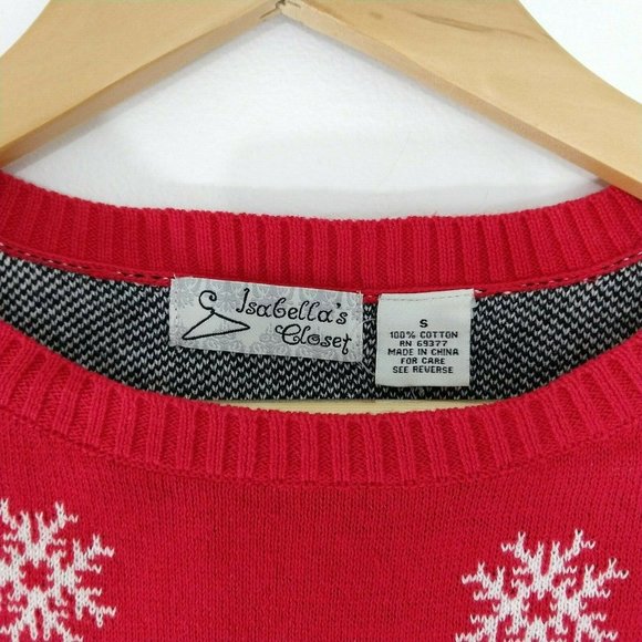 Ugly Christmas Sweater Snowman Red White Small - Picture 2 of 4